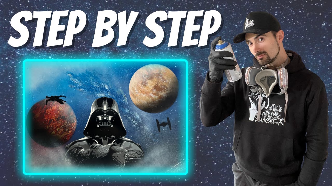 A 3 minute Darth Vader Painting - Star Wars Spray Paint Art - YouTube