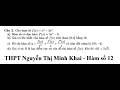 THPT Nguyễn Thị Minh Khai: Hàm số 12: Cho hàm số f(x) = x ^ 3 - 3x ^ 2 a) Hàm số có đạo hàm