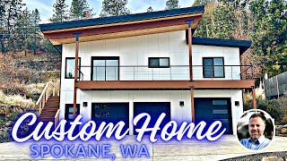 Custom built home in Spokane, WA on 5 mile hill with an amazing view to MT Spokane.