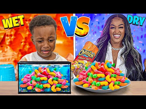 WET VS DRY CANDY FOOD CHALLENGE WITH MOMMA NIQUE !!