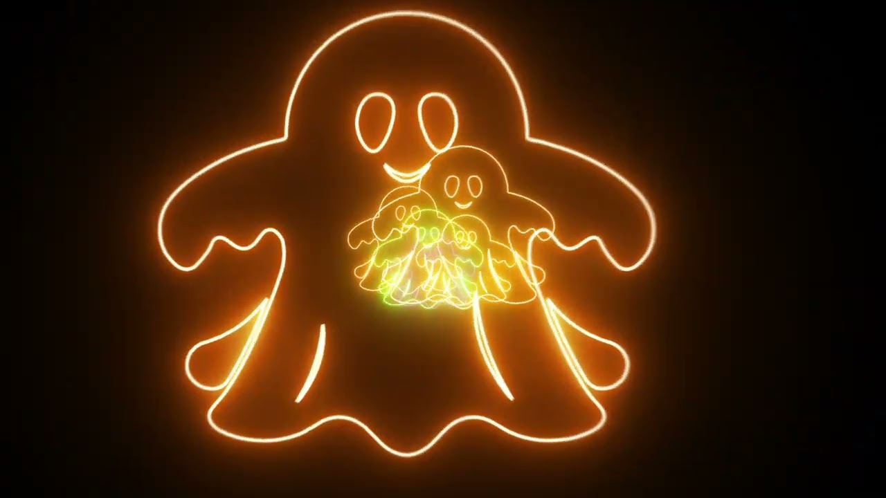 Neon Ghost Loop 👻 | Spooky Purple, Green & Orange LED Halloween Vibes