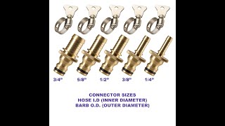 Gorilla Easy Connect No Leak Solid Brass Barbed Garden Hose Connectors