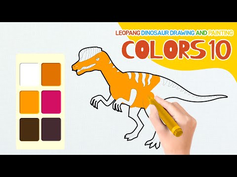 dinosaur coloring drawing and painting &amp;amp; Colors for kids 10 l LEO PANG