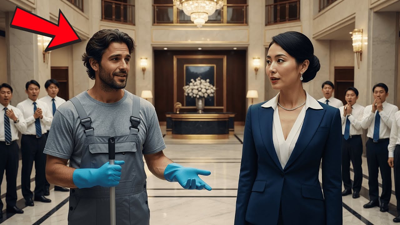 Papà Single Custode Stava Lavando il Pavimento… Poi Parlò in Giapponese al CEO e Sbalordì Tutti