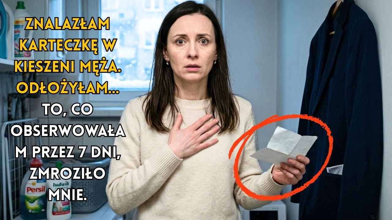 Znalazłam ją w kieszeni jego kurtki, kiedy składałam pranie w zwykły wtorek. Złożoną karteczkę z imieniem kobiety, której nie znałam, kwotą 47 000 zł i adresem notariusza na za cztery dni. Przez...