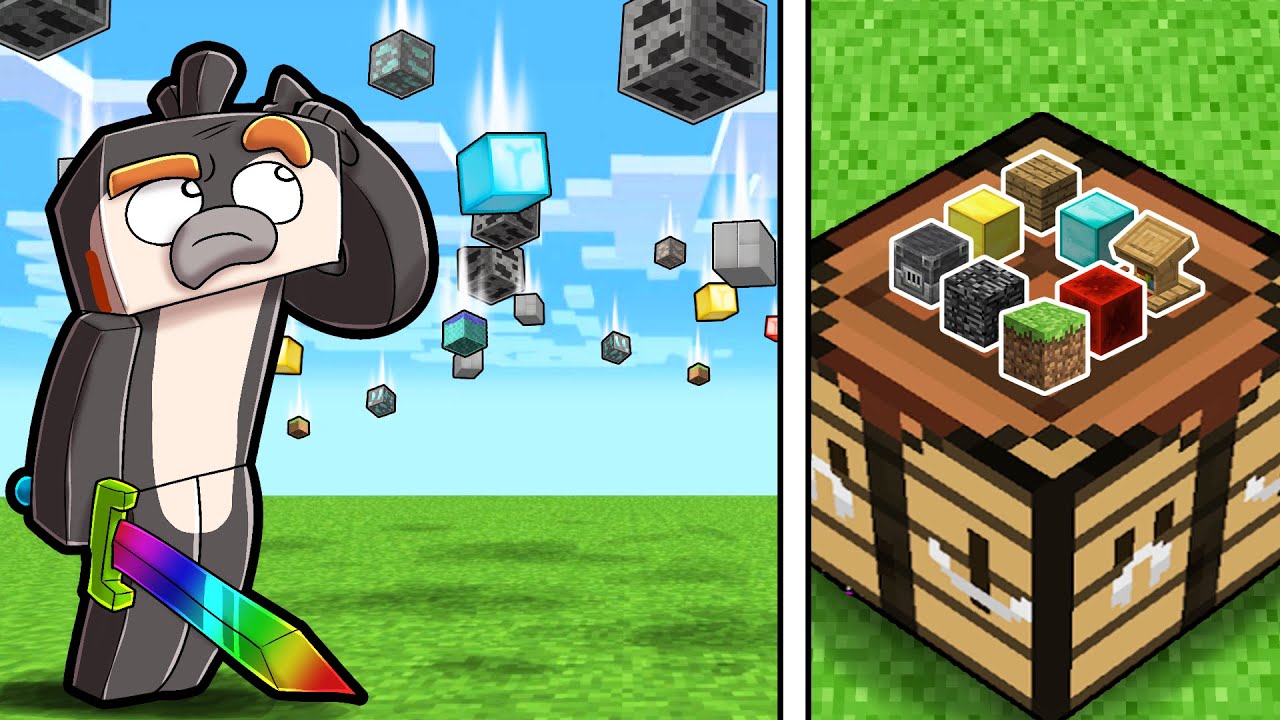 Minecraft But Random Blocks Fall from the Sky