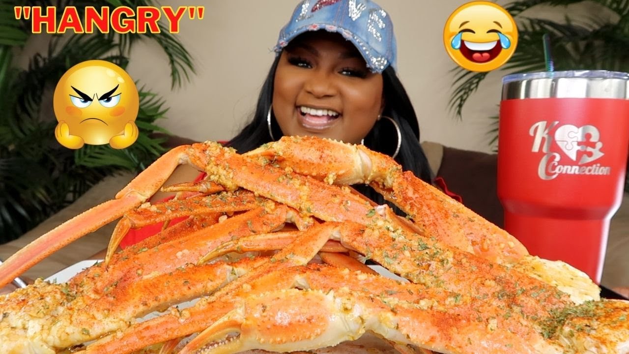 GIANT SNOW CRAB LEGS MUKBANG + GARLIC BUTTER + SEAFOOD BOIL MUKBANG 먹방쇼 シーフード