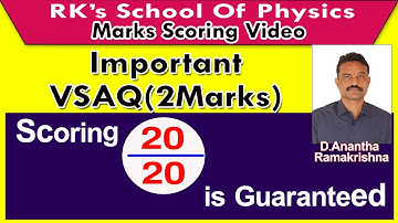 Important VSAQ(2Marks)|#inter|| by RK