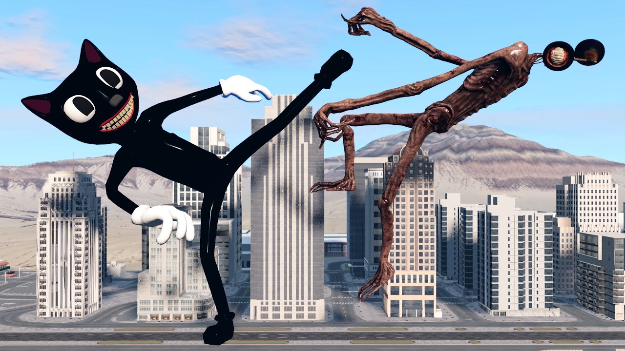 Cartoon Cat vs Siren Head - Animation Horror Short Film | Siren Head & Cartoon Cat Fighting