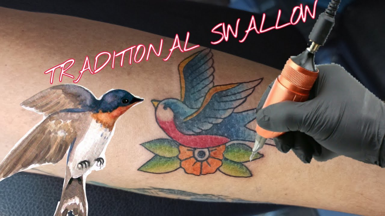 TRADITIONAL TATTOO | swallow time lapse