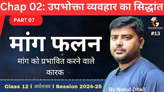 मांग फलन । मांग को प्रभावित करने वाले कारक । व्यष्टि अर्थशास्त्र । Chap 02 Part 07