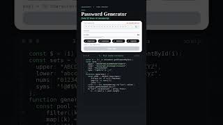 Password Generator in 22 Lines of JavaScript | JS Project for Beginners #Shorts