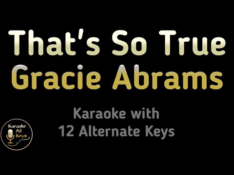 Miniatura del vídeo de Gracie Abrams - That’s So True Karaoke Instrumental Lower Higher Male &