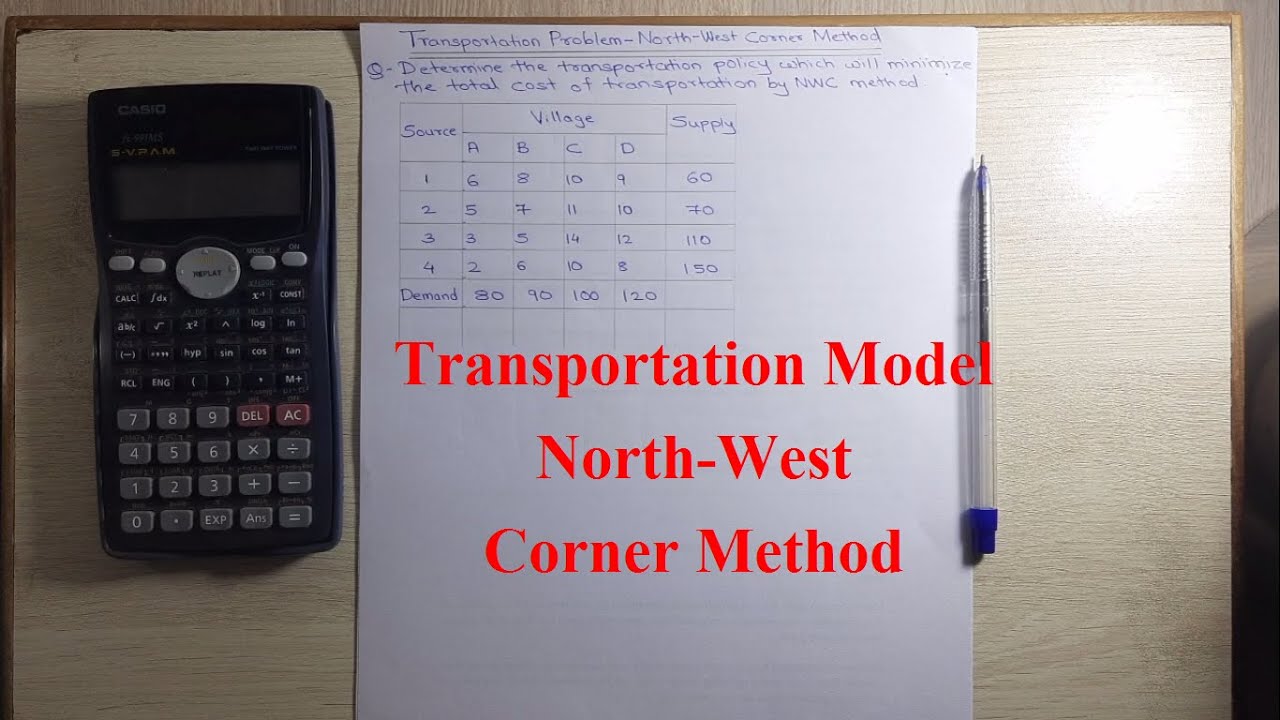 Transportation Model | North-West Corner method - Balanced Model ...