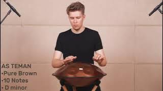 AS TEMAN Handpan Pure Brown 10 Notes D Minor Scale Hangdrum with gift set