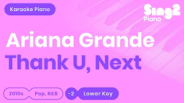 Ariana Grande - thank u, next (Piano Karaoke) Lower Key