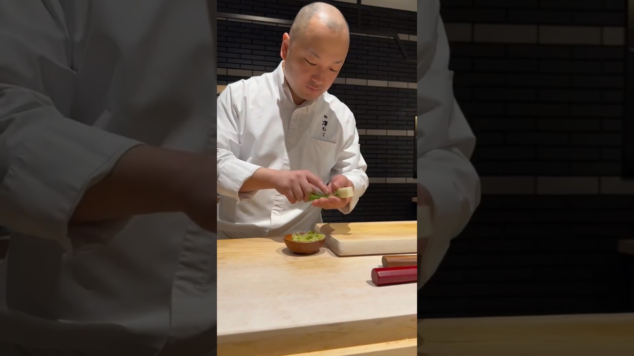 追加注文率が高い隠れた人気ネタ「芽ねぎ」の握り #sushi #寿司