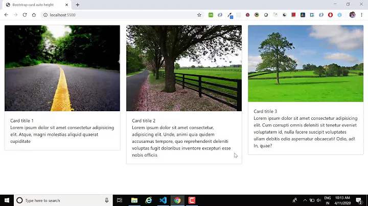 Bootstrap 4 auto height cards