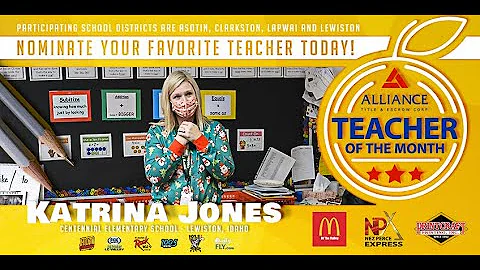 Katrina Jones - Alliance Teacher Of The Month Winner