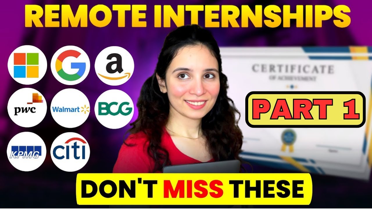 Best ONLINE Internships in 2024 🔥: FREE Certificates 🔖, Work From Home ...