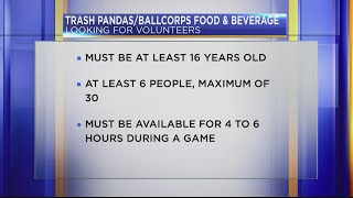Non-profits can fundraise by volunteering with the Rocket City Trash Pandas