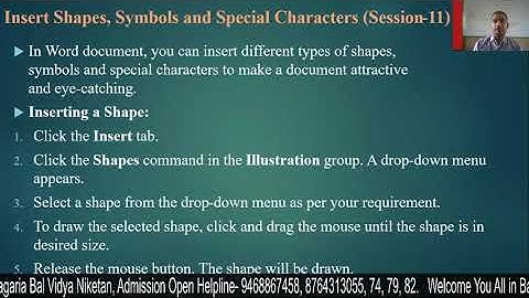 IT IX : Insert shape, symbol and special character - 1
