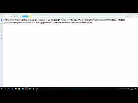 VMWare  Vsphere hatası çözümü 503 Service Unavailable (Failed to connect to endpoint: