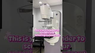 This is your reminder to schedule your screening mammogram!