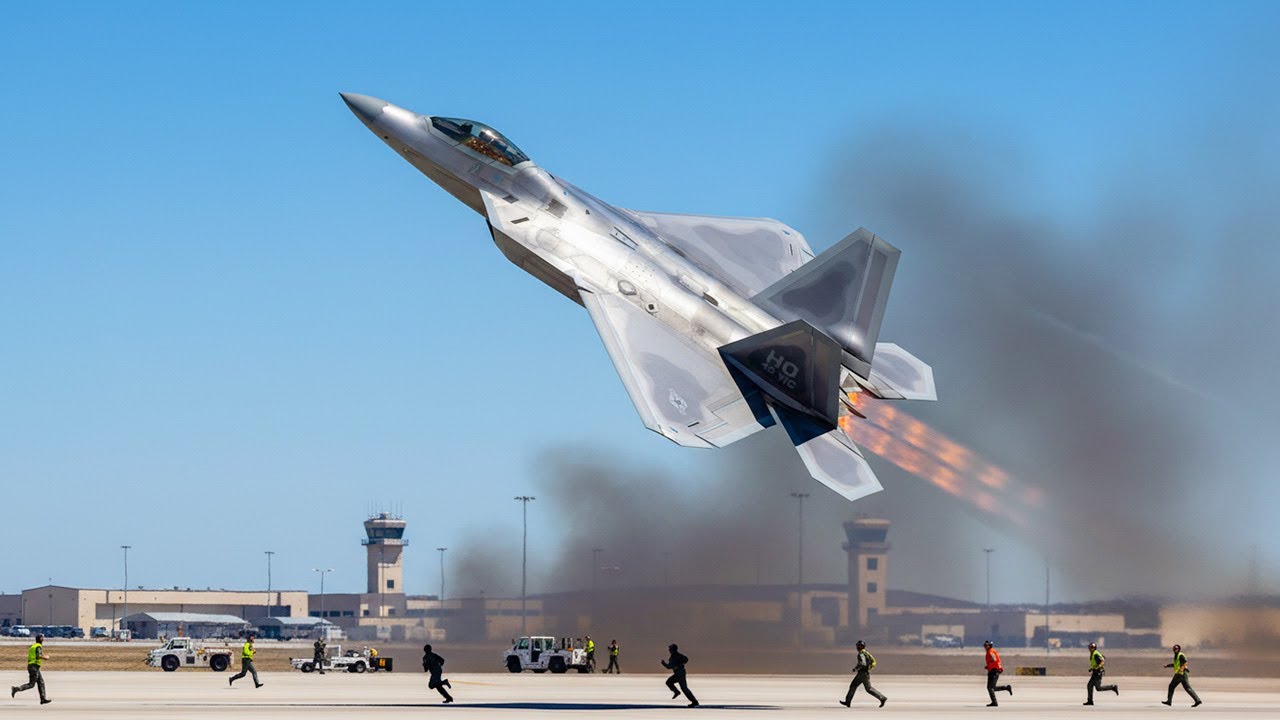 Каракас в шоке! Пилот американского истребителя F-22 Raptor взлетел на полной скорости во время авар