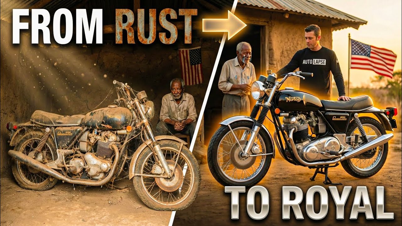 From Rust to Royal 🖤 ASMR Norton Commando 850 | AI Bike Restoration| 4K Video