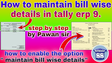 how to maintain bill wise details in Tally erp 9 || "maintain bill wise details" enable in tally.How
