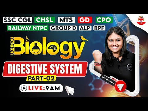 SSC CGL Science 2024 | Digestive System-2 | Day 7 | Railway NTPC/Group D Science By Shivalika Ma'am