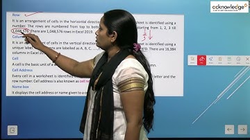 ACKNOWLEDGE COMPUTER CLASS 5 CHAPTER 4 INTRODUCTION TO MS EXCEL 2019