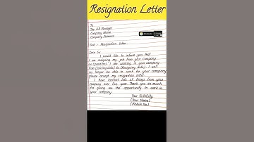 Resignation Letter | How to Write Resignation Letter in English #handwriting #resignationletter