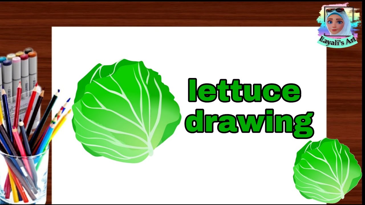 رسم الخس بطريقة سهلة lettuce drawing - YouTube