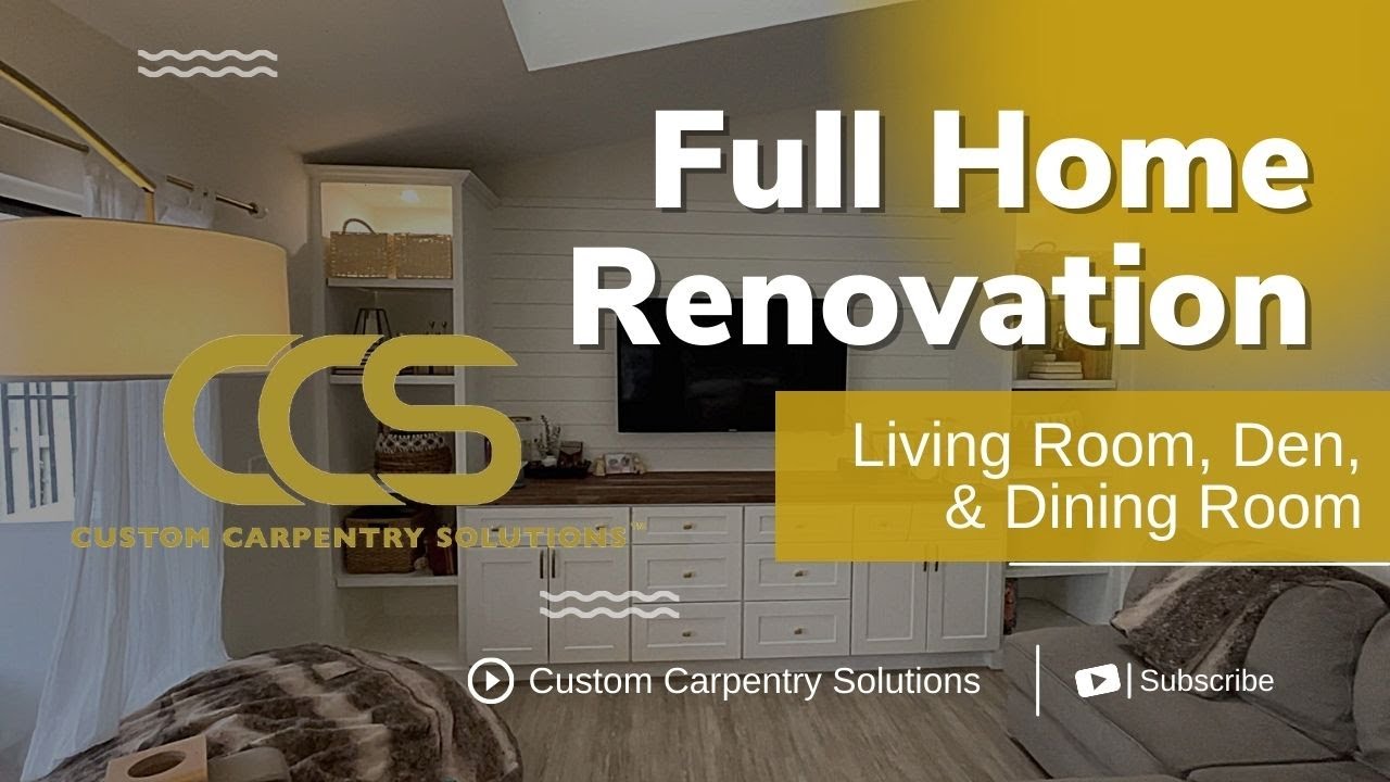 Image showcasing Full Home Renovation | Living Room, Den & Dining Room | Custom ...