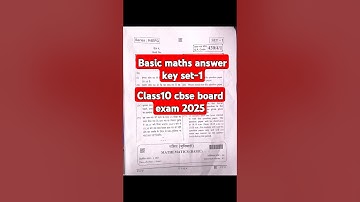 class 10th| basic maths answer key set-1 cbse board2025