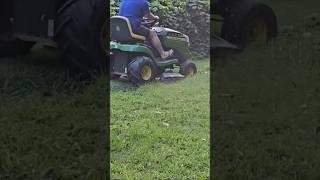 Overgrown grass mowing #johndeere e120