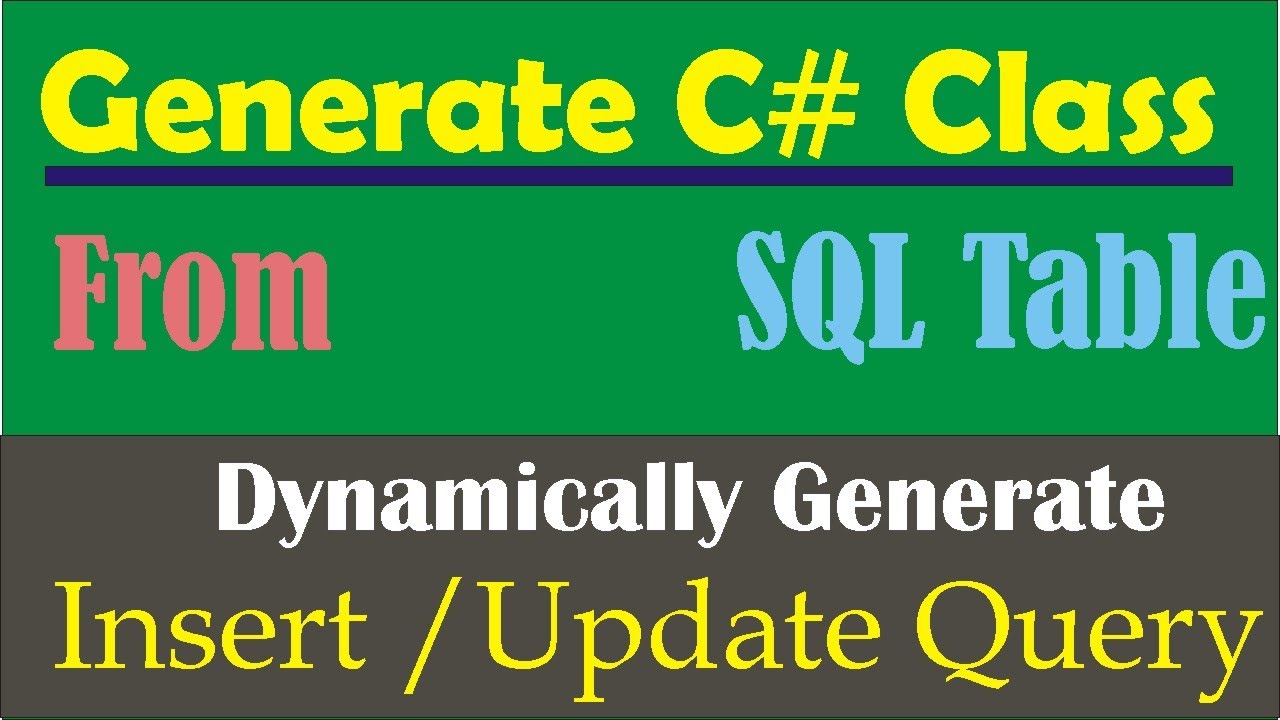 Generate C# Class from SQL Table |Mansoor Anwar |SoftGhar (Urdu/Hindi ...