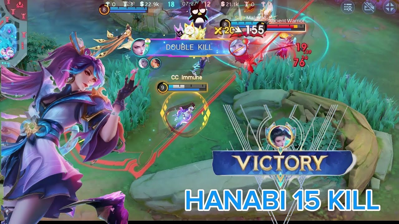  Rank push ❤‍🔥hanabi best build damage 😈15kill subscribe👉like 👍 watching video