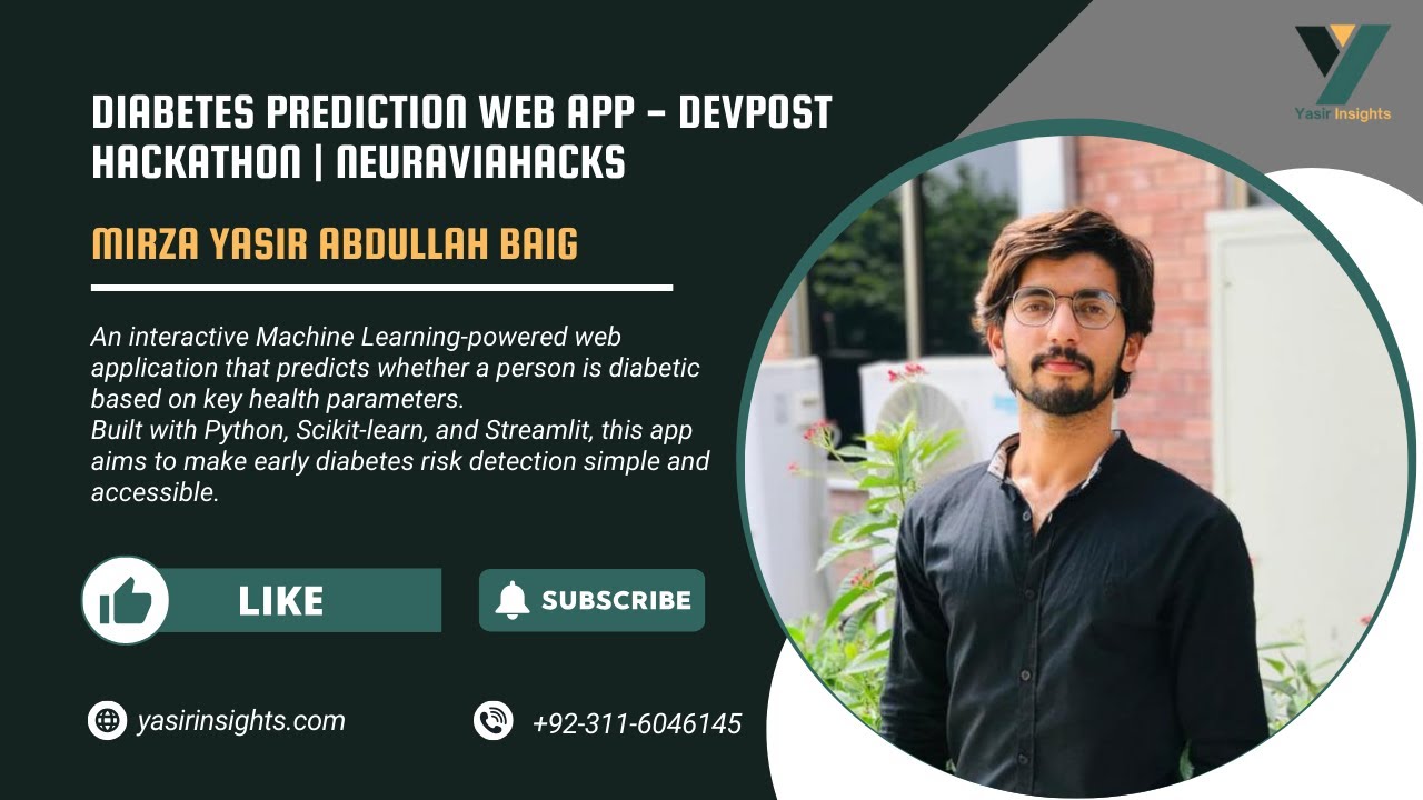 Diabetes Prediction Web App | Devpost Hackathon – NeuraviaHacks - YouTube