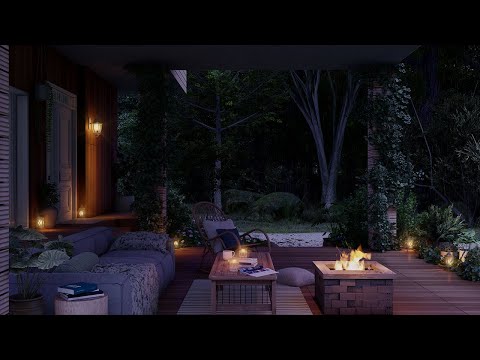 Fall Asleep To Relaxing Rain Sounds On A Cozy Porch 🌲🌛 4k Ambience