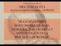 Conferencia &quot;Hugo Sinzheimer en la República de Weimar&quot; a cargo de la Dra. Leticia Vita