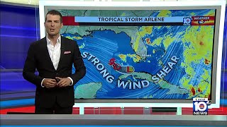 Tropical Storm Arlene lowers to a depression, National Hurricane Center says