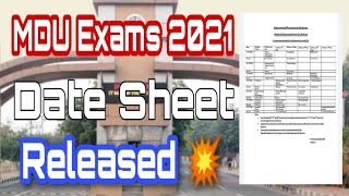 MDU Exams 2021 | MDU Latest Update | Mdu Result | MDU Date Sheet 2021 | MDU Exam Pattern