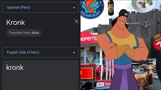 Kronk in different languages meme