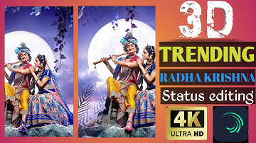 3D Trending Radha Krishna Status editing || 3D Behind object Status Video Editing || Alight motion