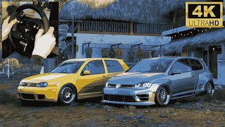 600 HP VW GOLF 4 & GOLF 7 | Forza Horizon 5 | Thrustmaster TMX Gameplay