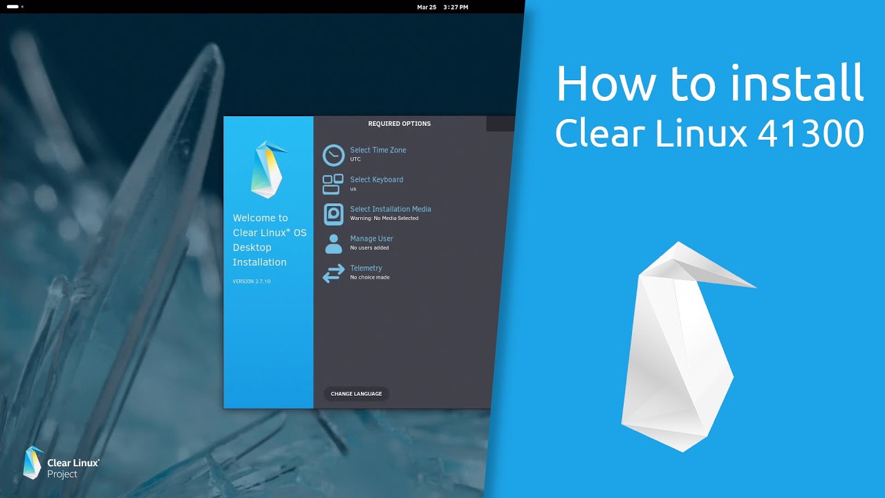 How to install Clear Linux 41300 - YouTube