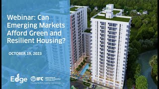 Webinar - Can emerging markets afford green and resilient housing